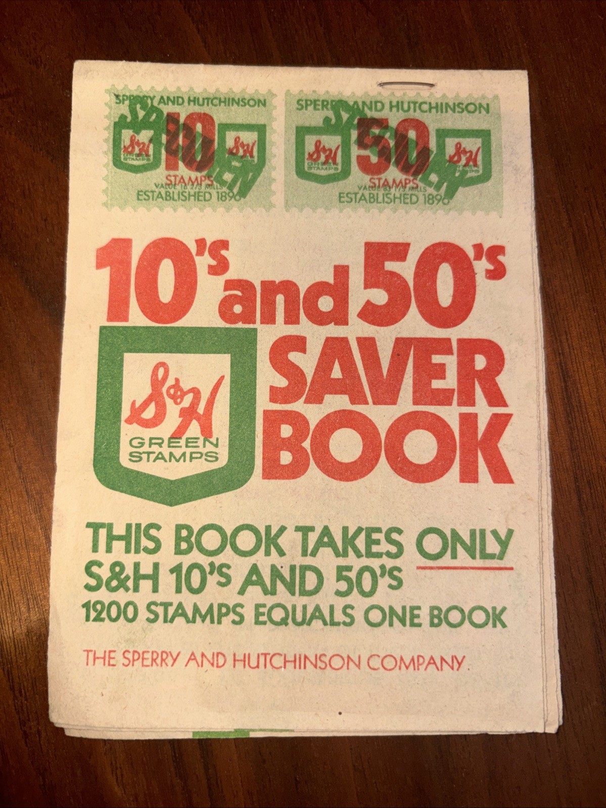 S&H Green Stamps 10’s And 50’s Saver Book – With Stamps