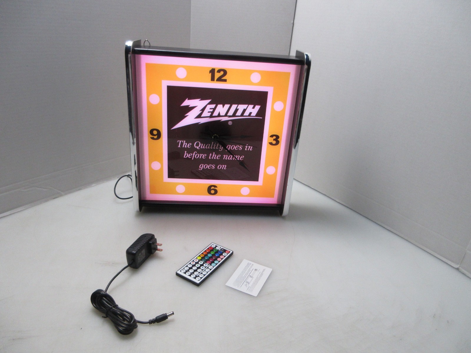Zenith Quality goes in LED light up Advertising wall clock Brand New