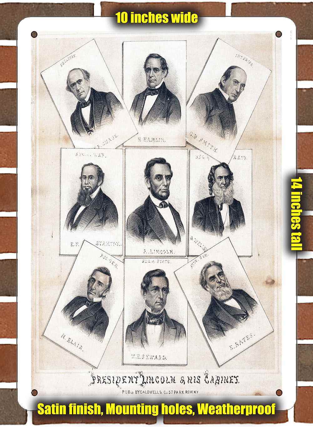 Metal Sign – 1862 Lincoln and His Cabinet- 10×14 inches