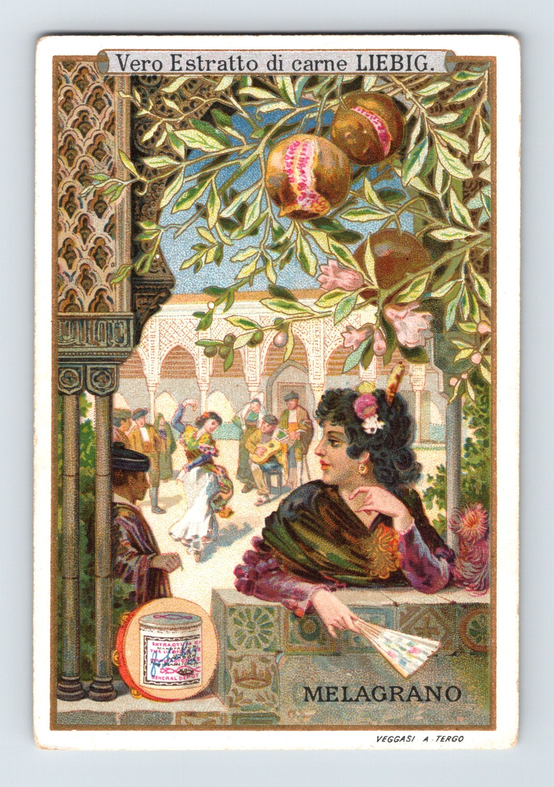 Liebig Meat Extract Melagrano Pomegranate Italy 1890s Victorian Trade Card