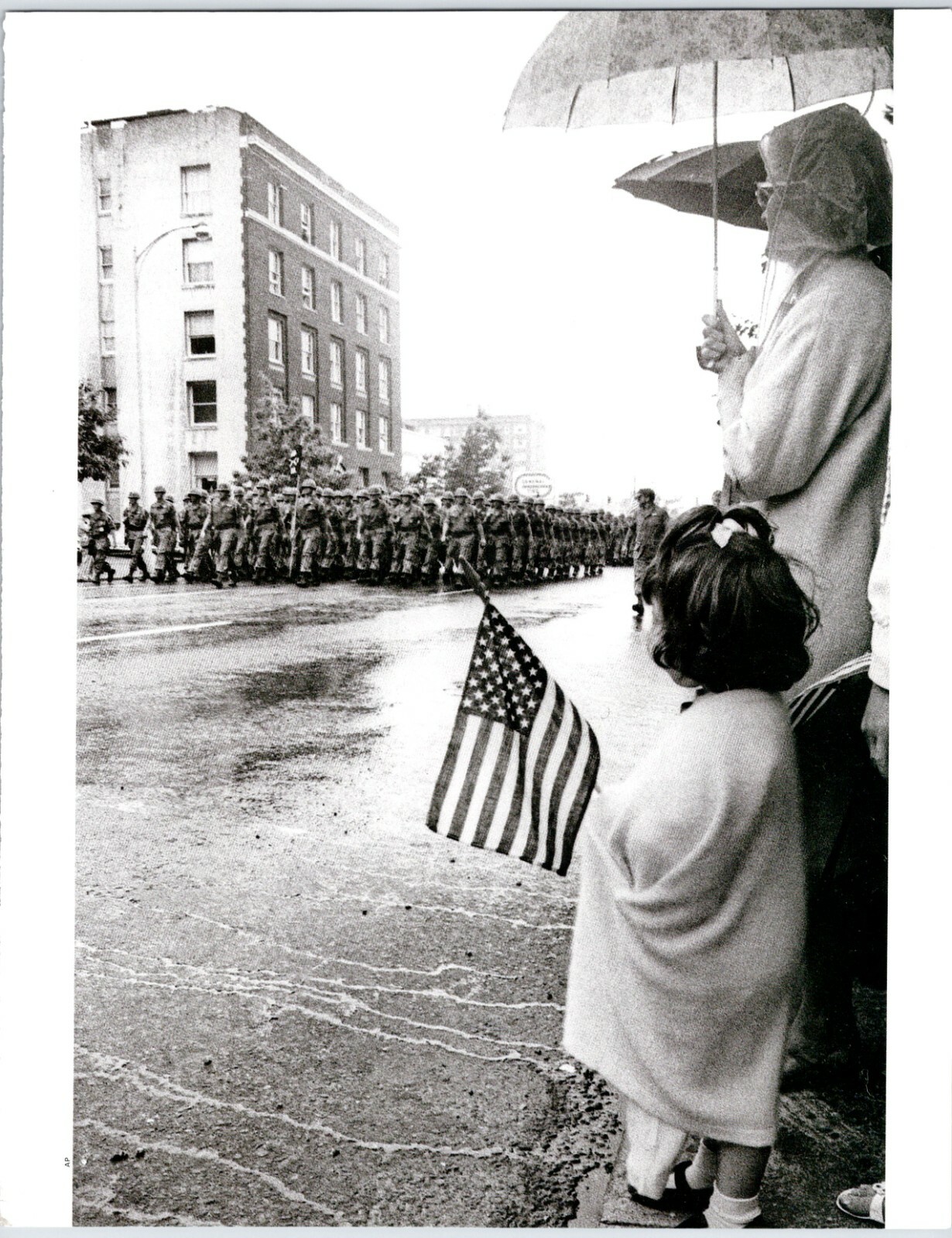 1960’s U.S. MILITARY PARADE GIRL FLAG 8.5″ X 10.75″ PINUP Magazine Page M94