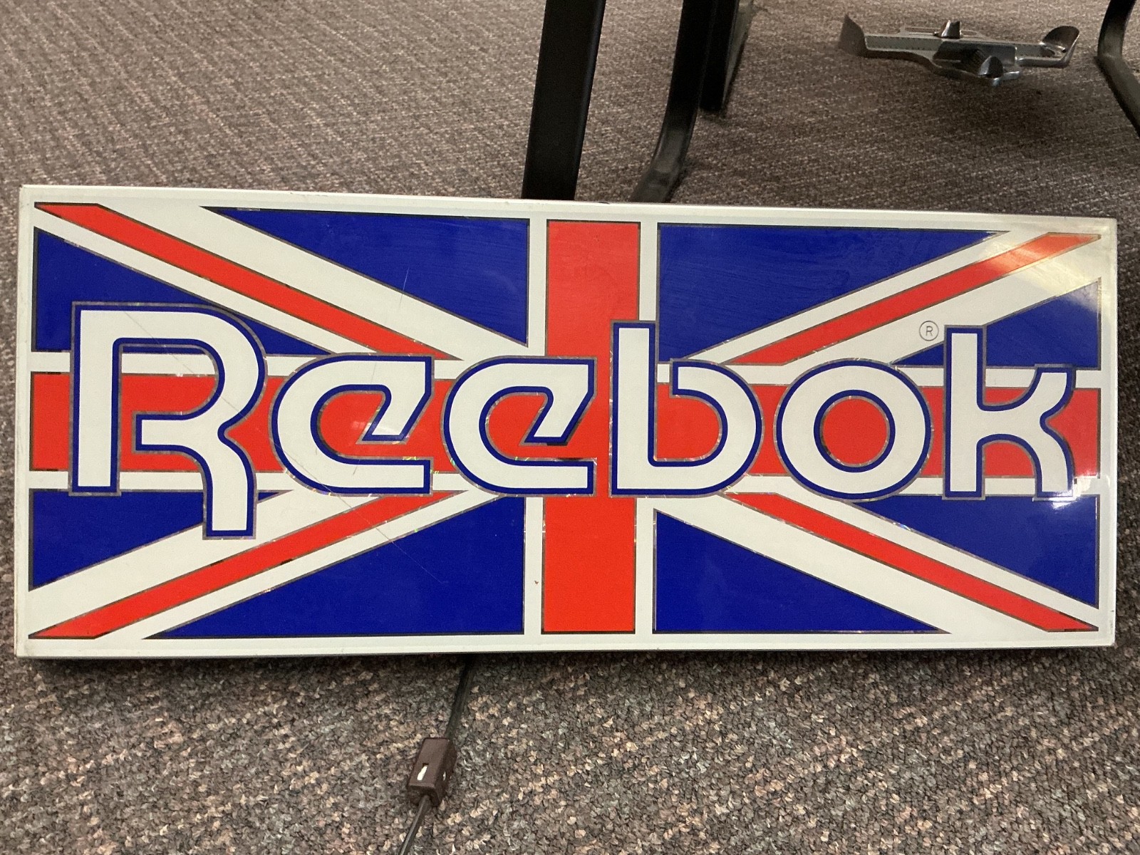 Vintage Reebok Framed Light Display Retail Sign NIB