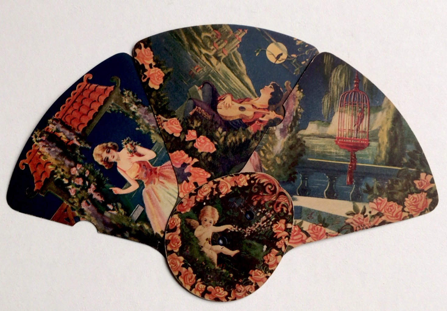 Vintage Advertising Hand Fan Great Seal Pure Vanilla Extract Art Deco Victorian