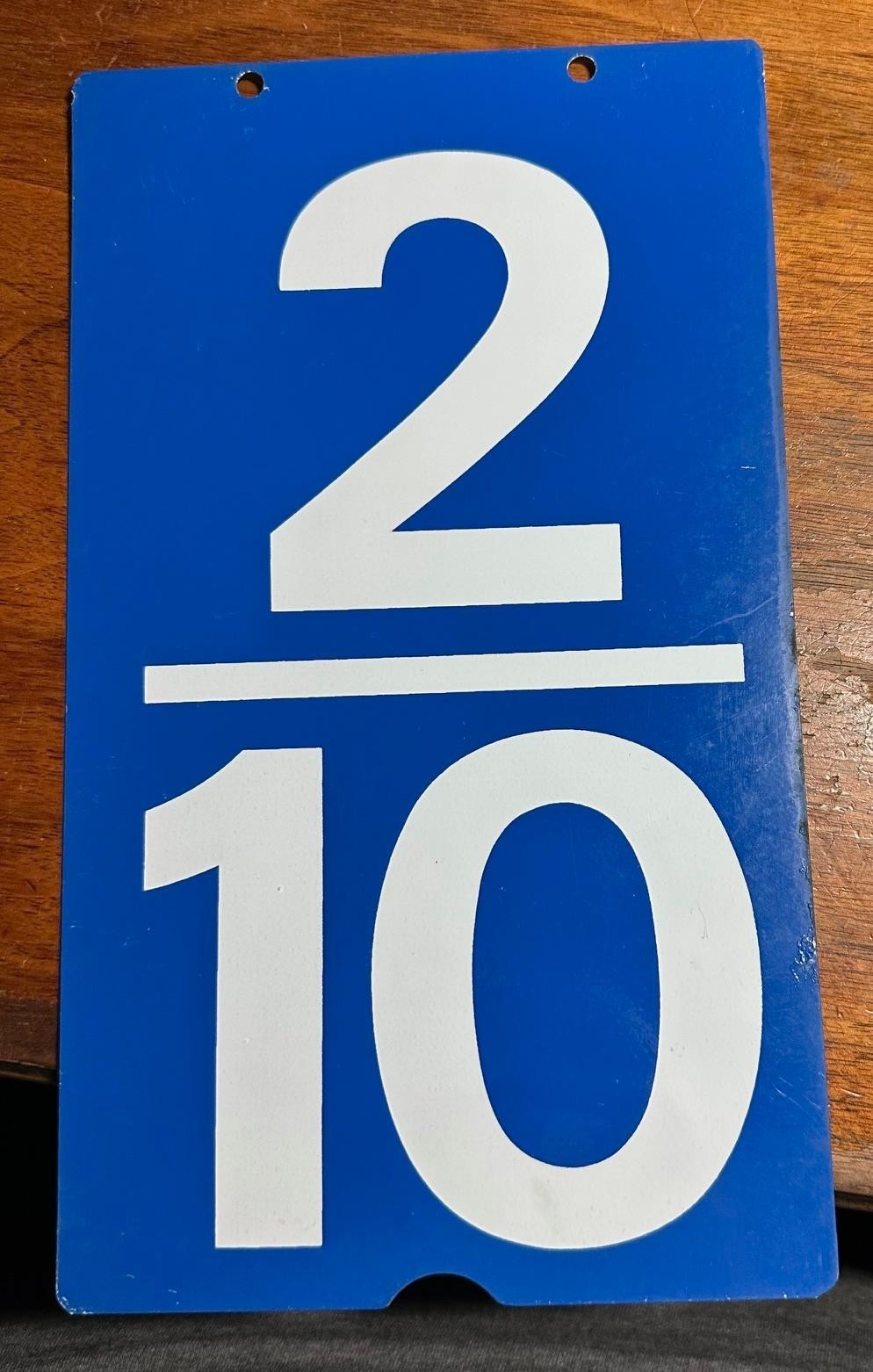Vintage Metal Tenth Number Hanging Sign Union Gas Station Auto 2/10 & 3/10