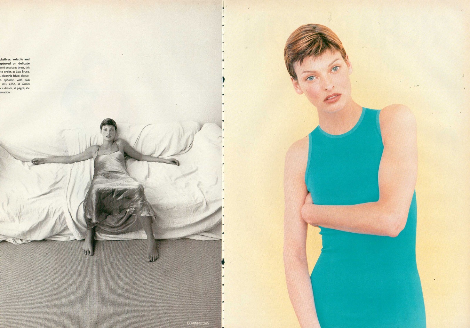 Linda Evangelista by Corinne Day Magazine Fashion Editorial To hug hold 6pg 1993