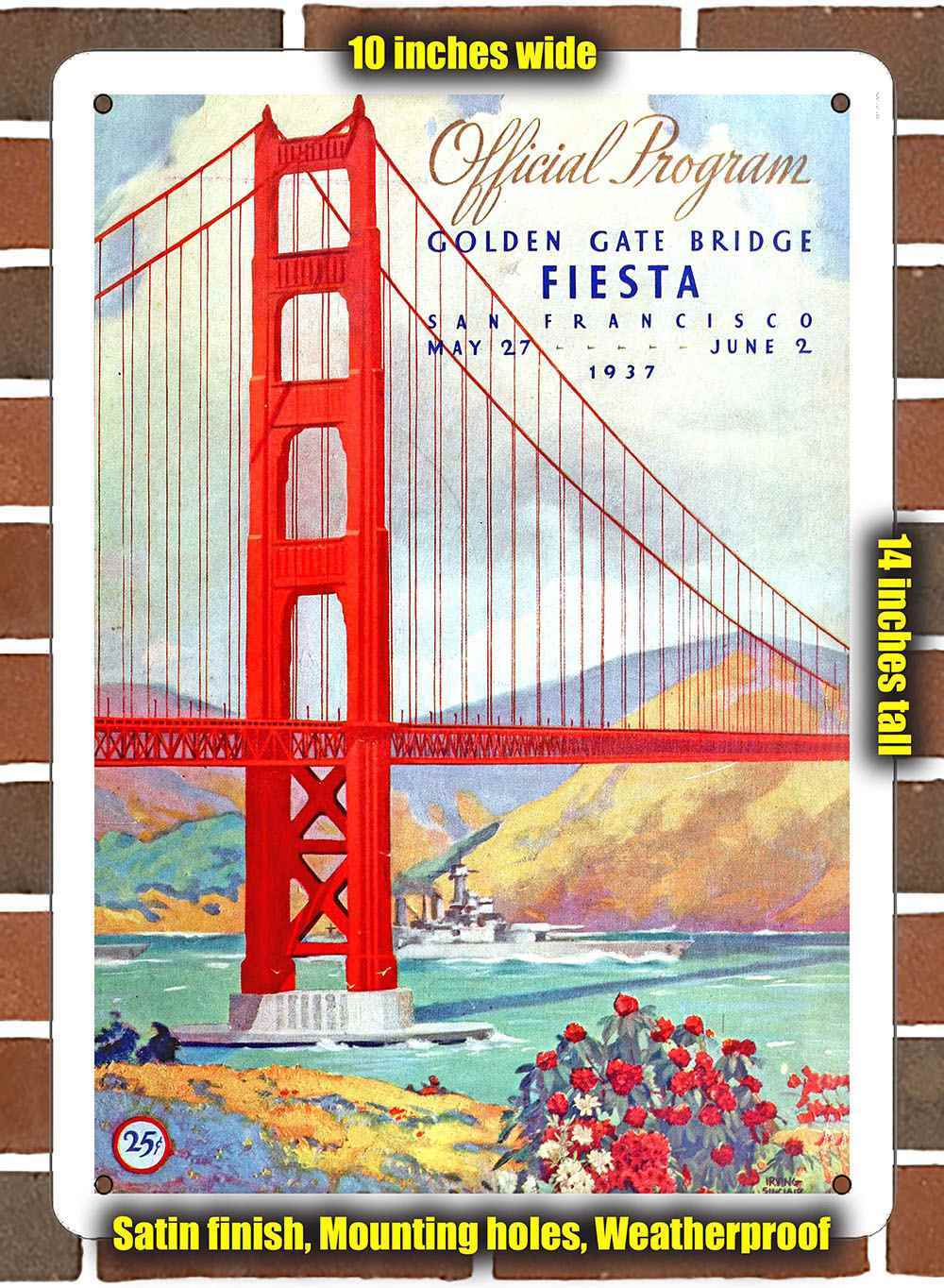Metal Sign – 1937 Golden Gate Bridge Grand Opening- 10×14 inches
