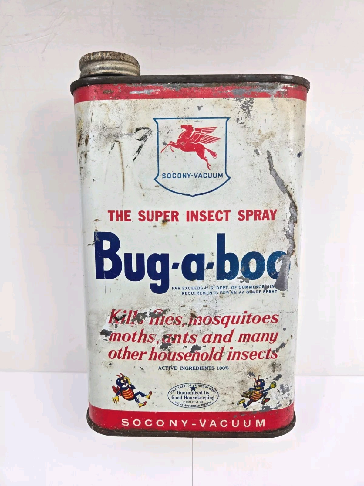Vintage Socony-Vacuum “Bug-a-Boo” Insect Graphic Tin Can