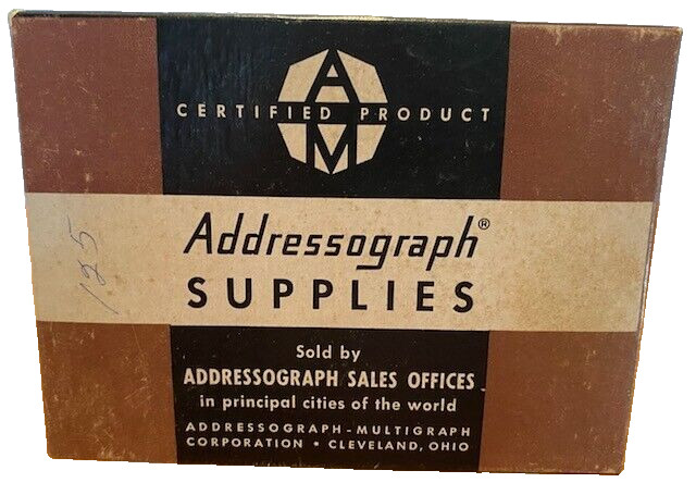 Addressograph Supplies Empty Box ( 5.75″ x 4.25″ x 2.75″)-Vintage