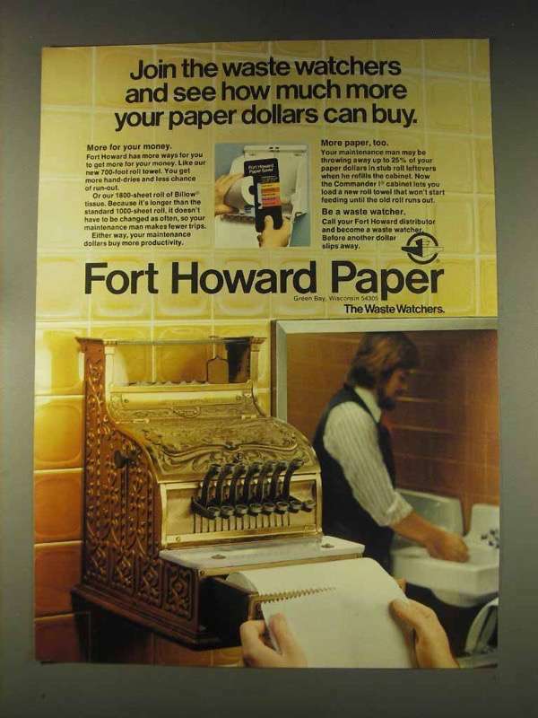 1976 Fort Howard Paper Ad – Join The Waste Watchers