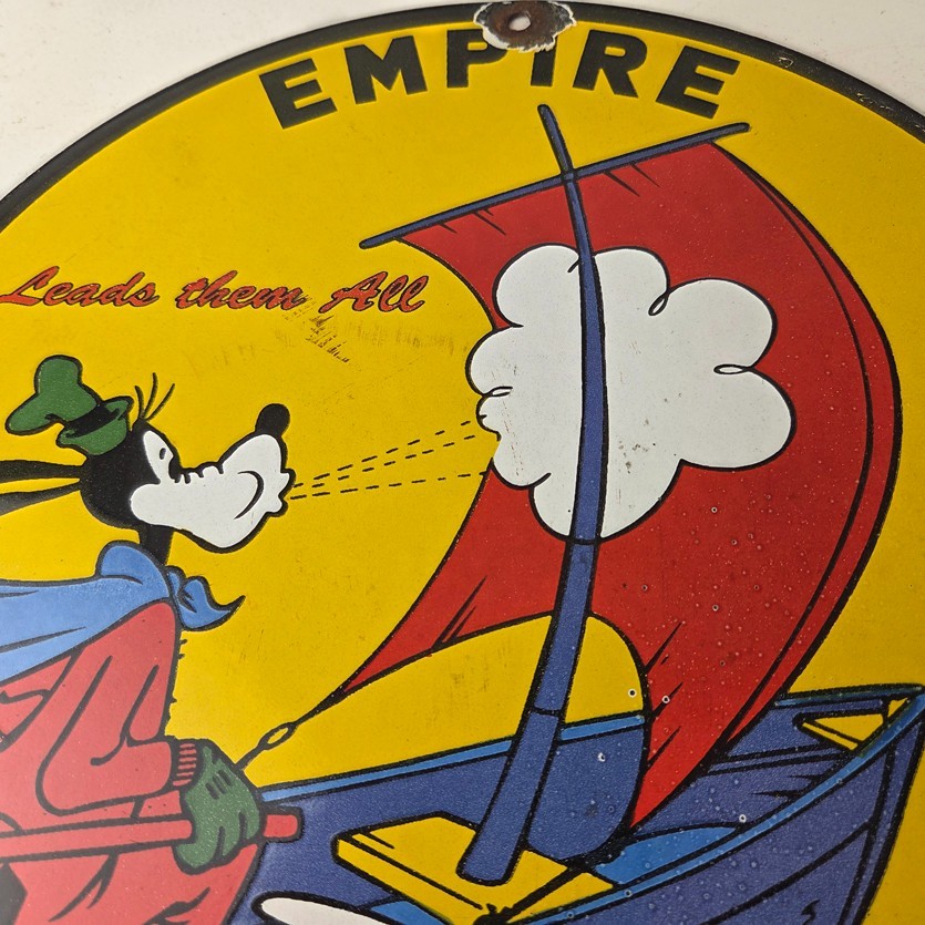 Vintage Empire Motor Oil Sign – Gas Service Station Pump Porcelain Sign