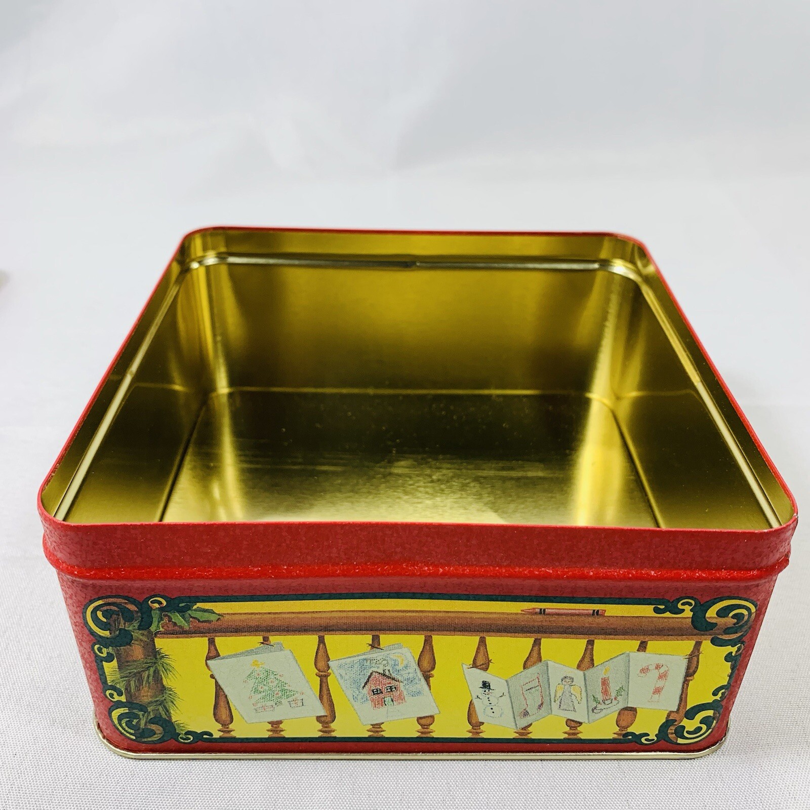 Vintage 1992 Crayola Holiday Tin Box Crayon Storage – Aluminum Collectible