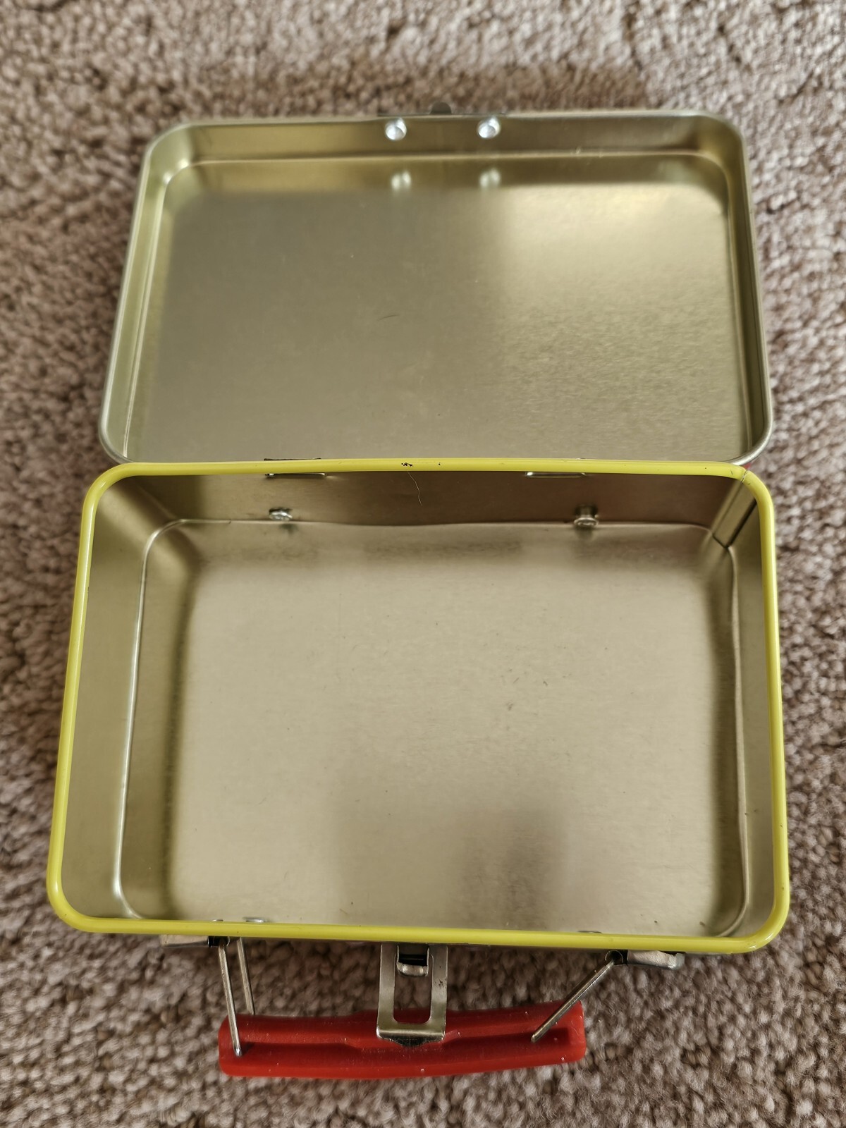 Atomic Fireball Metal Tin Collectible Candy Container Empty 2.75×4.25