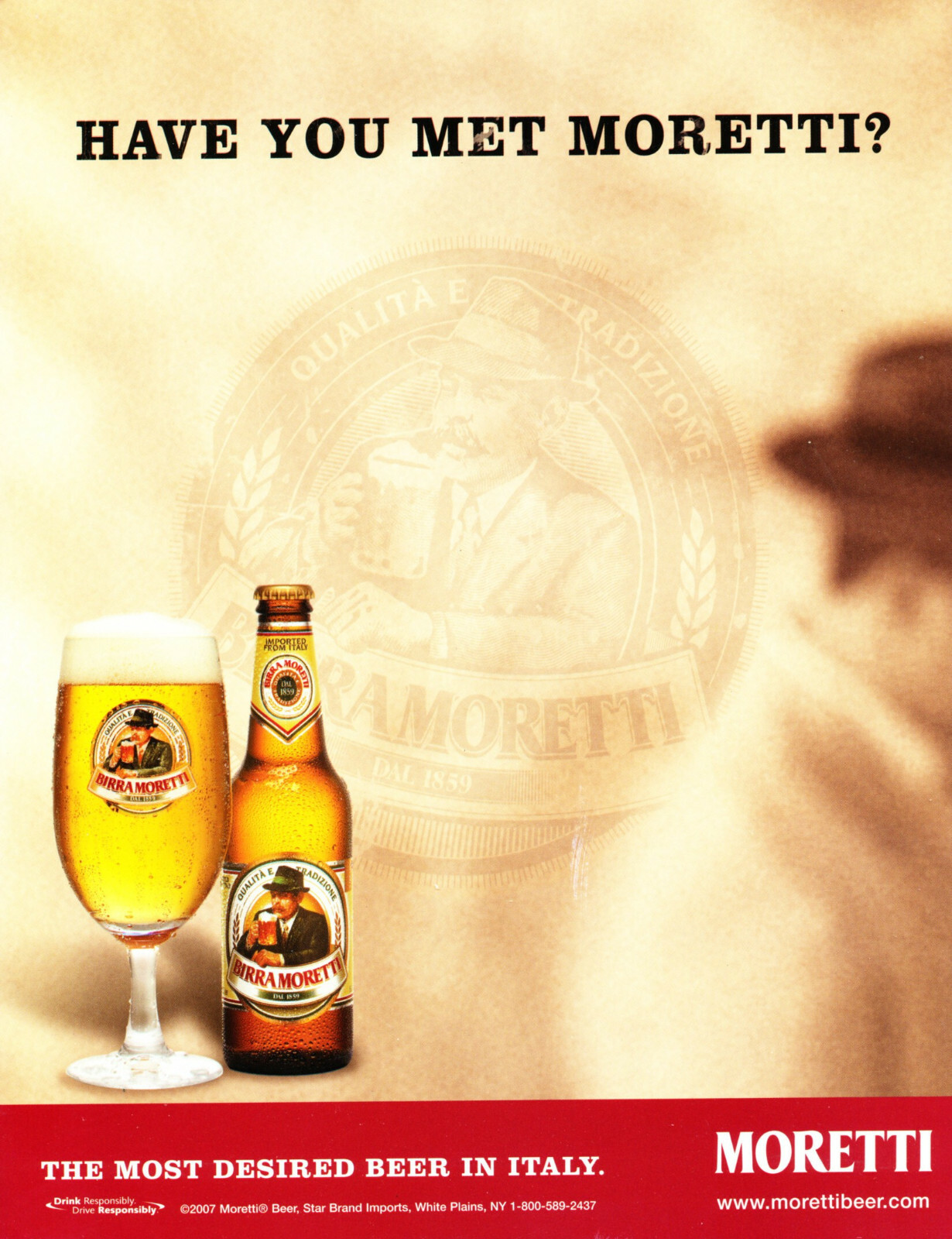 BIRRA MORETTI BEER AD #1 RARE 2007 OOP