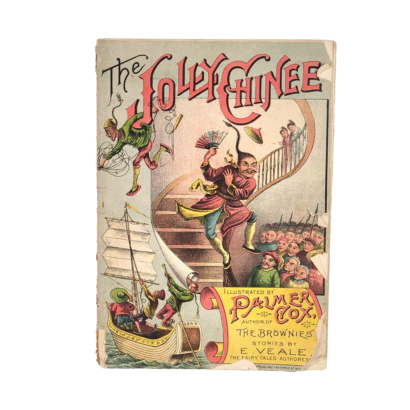 c.1897 The Jolly Chinee Kids Story Palmer Cox Benoit Clothing Bangor ME Ad Promo