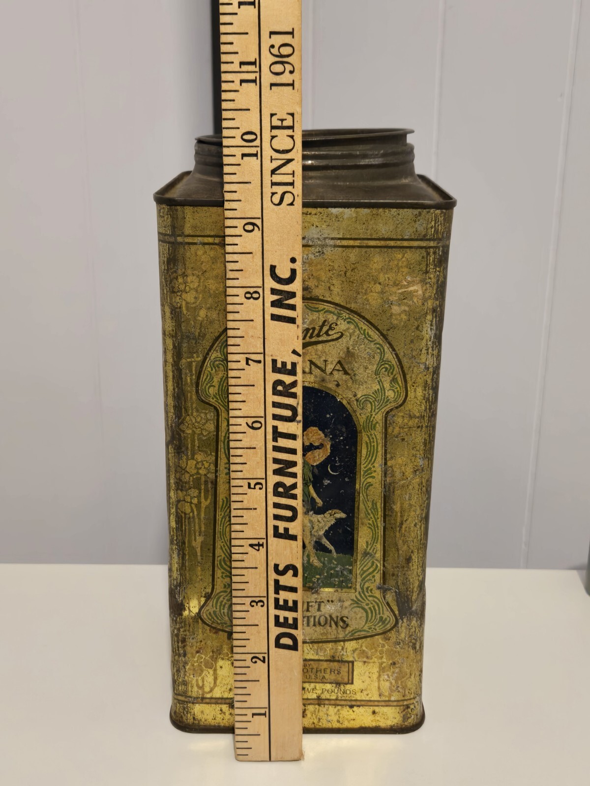 Early 1920s/30s Bunte Diana Stuft Confections Candy Tin Chicago Vintage Can