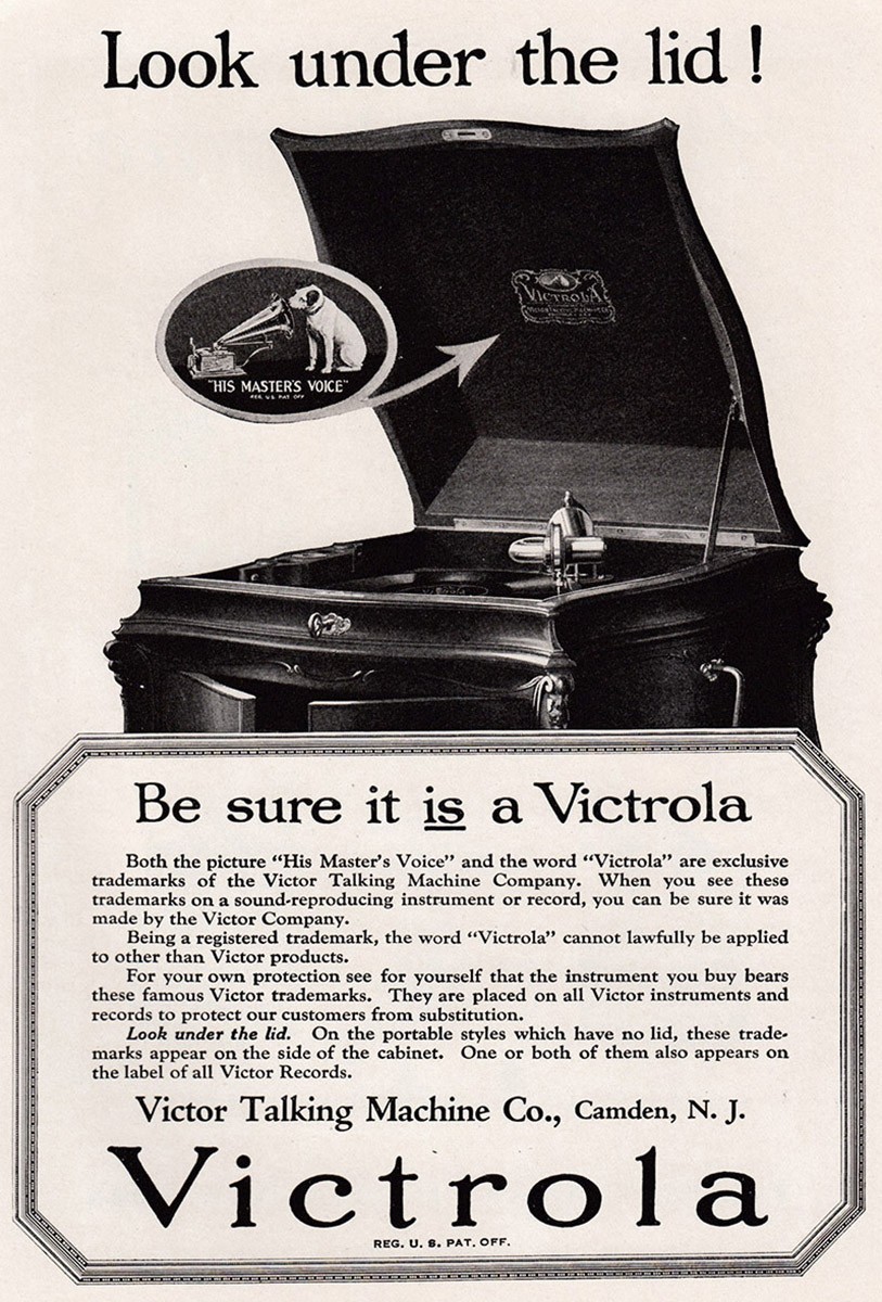 1920 Victrola: Look Under the Lid Vintage Print Ad