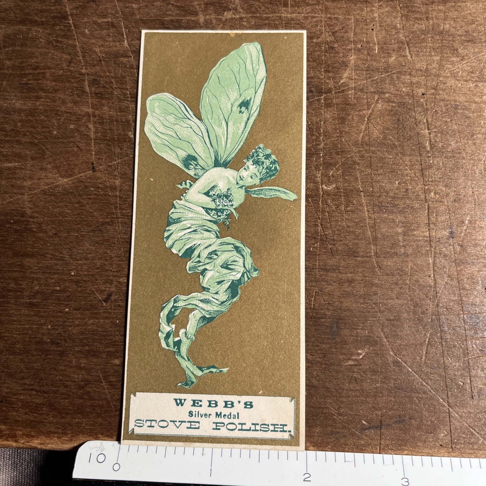 Antique Victorian Trading Card Webb’s Silver Medal Stove Polish – Fairy – B1