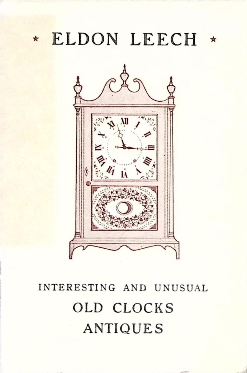 Vintage Eldon Leech Old Clocks Advertising Pamphlet York PA