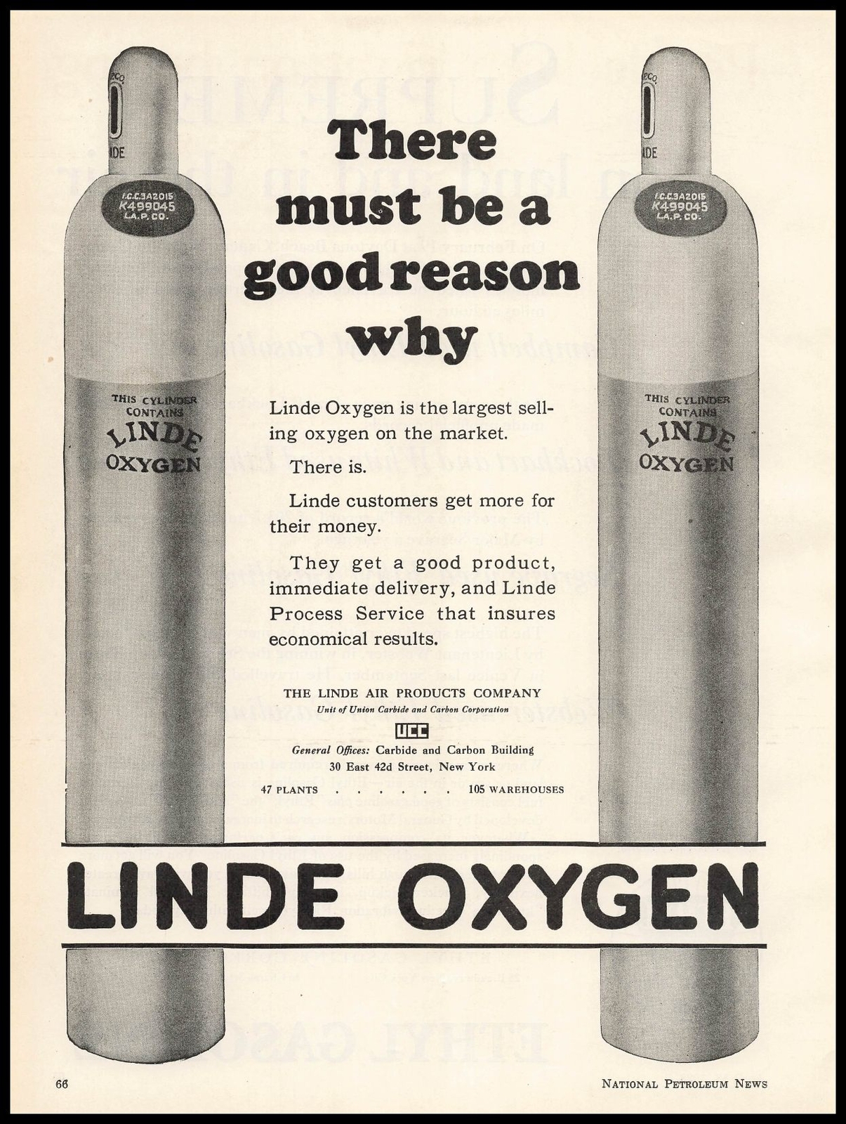 1928 Linde Air Products Co. City New York Oxygen Cylinder Vintage Print Ad