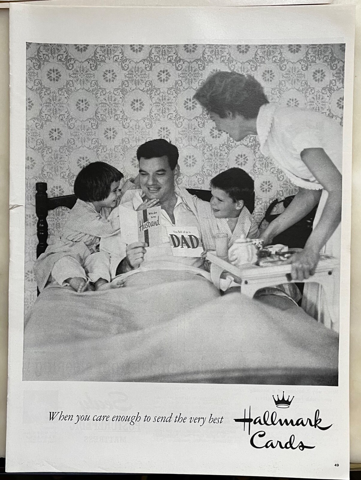1958 magazine ad for Hallmark Cards – Father’s Day breakfast in bed