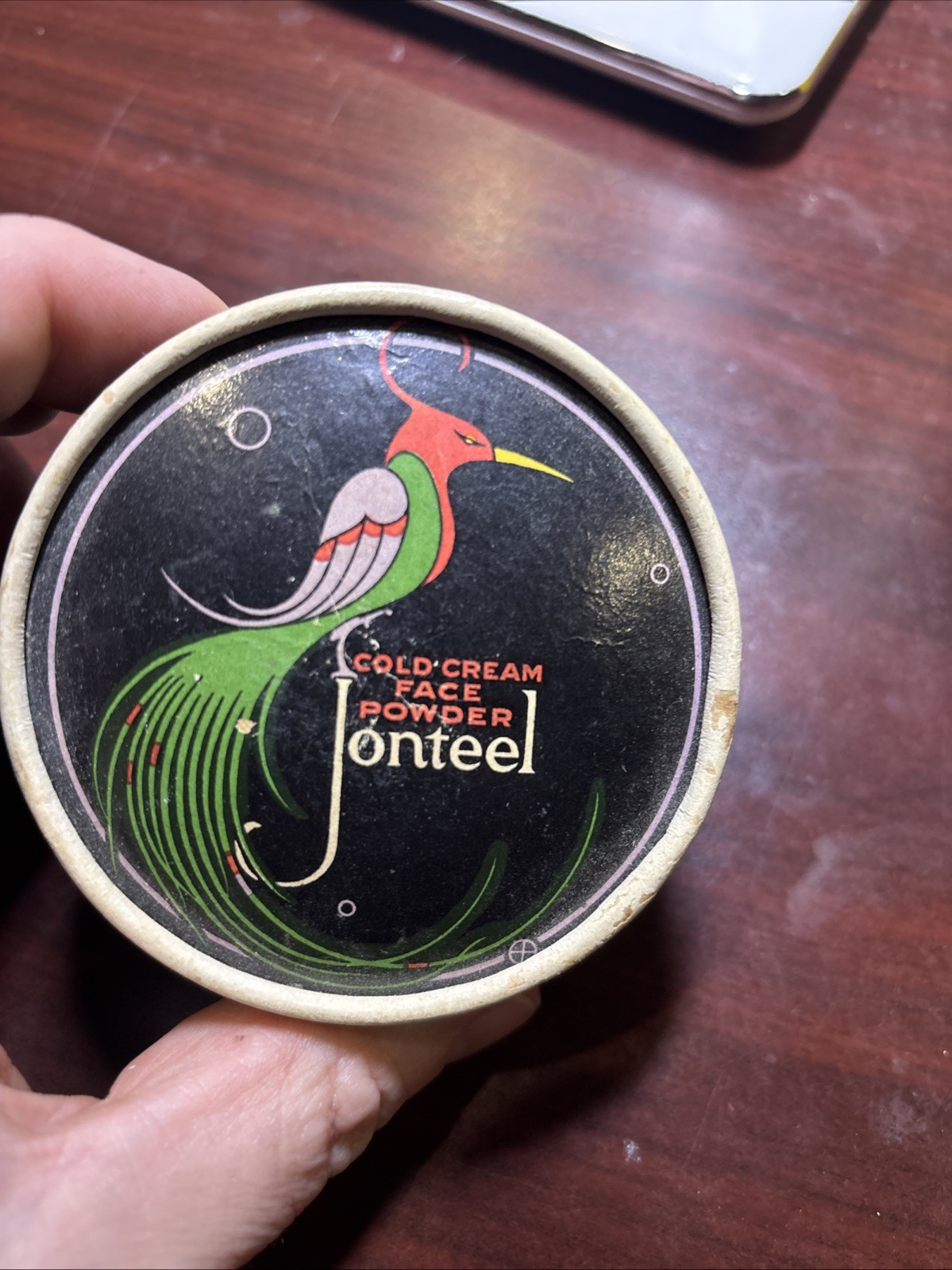 Jonteel Cold Cream Face Powder Cardboard Tin Advertising