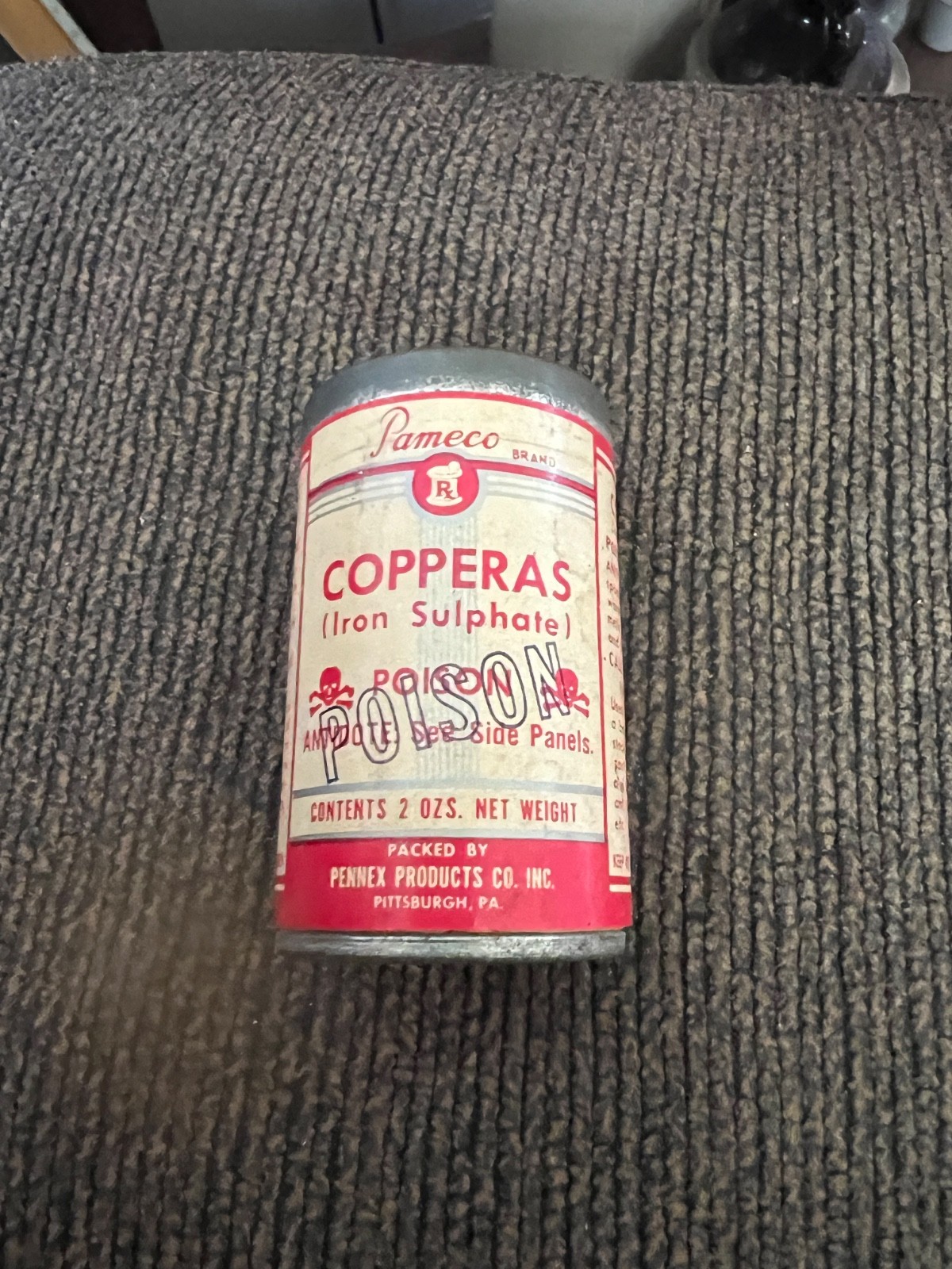 PAMECO – PANNEX Copperas Iron Sulphate vintage NOS 2 oz