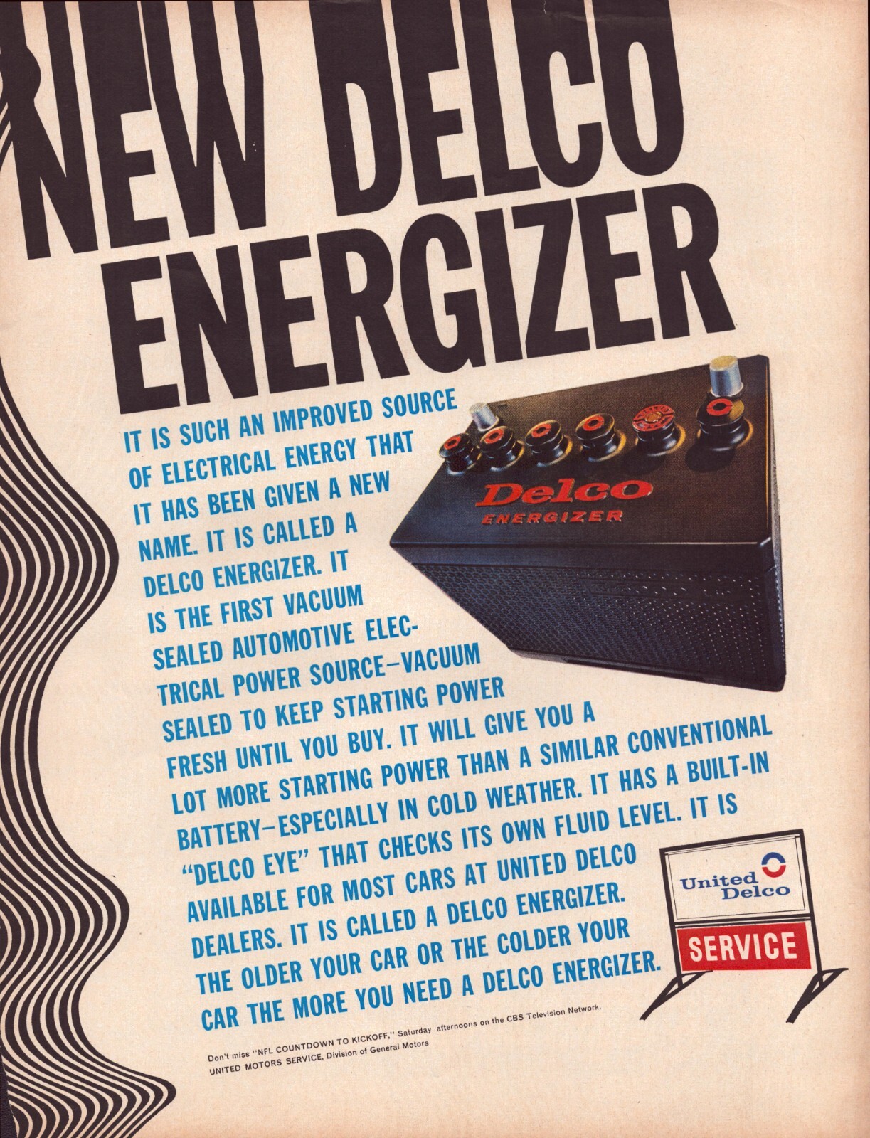 United Delco Energizer Battery Workshop Decor 1965 Vintage Print Ad-C1.2