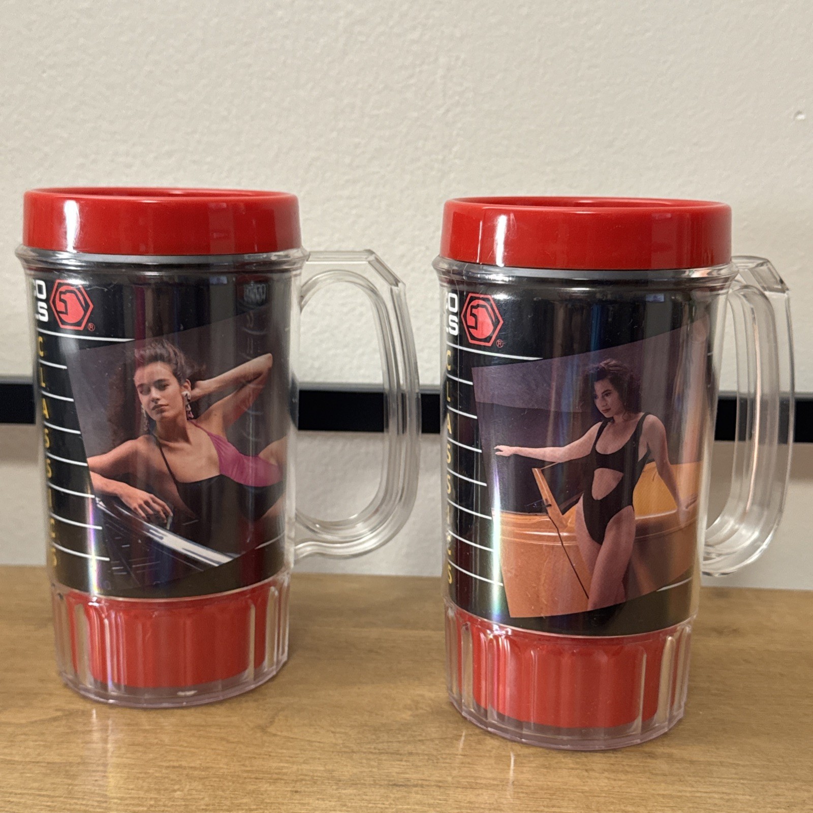 Lot Of 2 MATCO Tools Classic Vintage Pin Up Calendar Girl Insulated Mug Cup