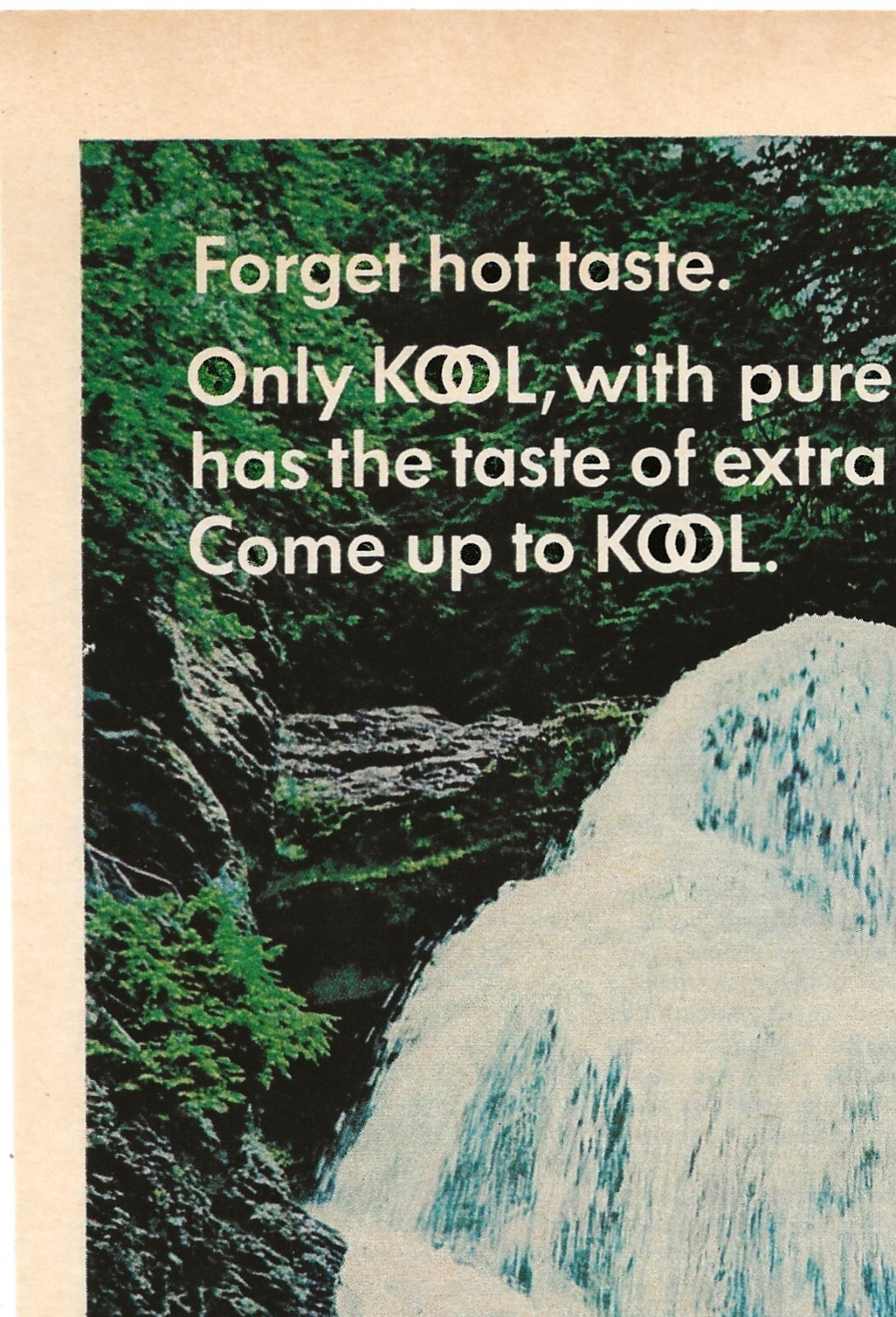 Vintage Print Ad Kool Filter Kings Cigarettes – Waterfall – Oct 1975 11″x8″