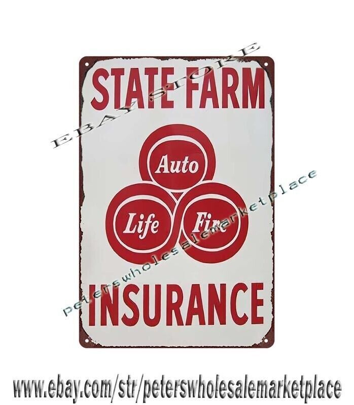 state farm insurance auto life fire metal tin sign pretty bedroom ideas