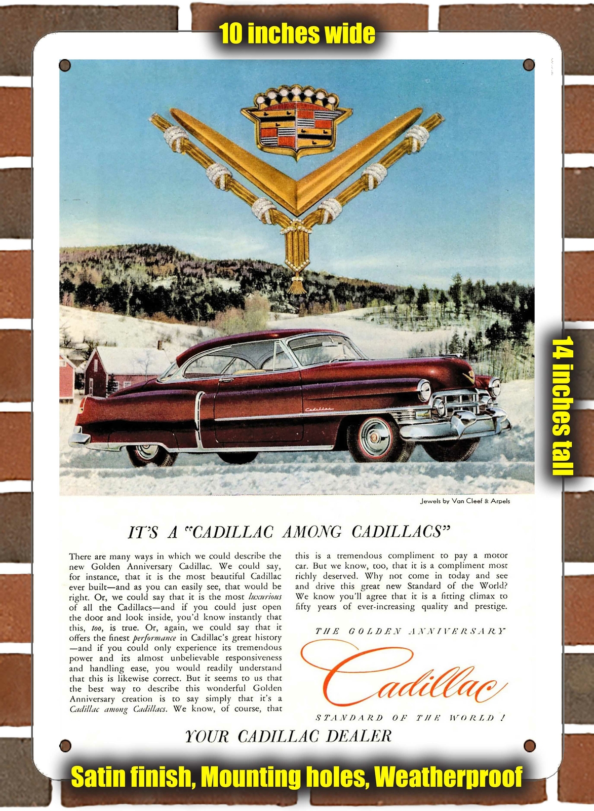 Metal Sign – 1952 Cadillac de Ville 1- 10×14 inches