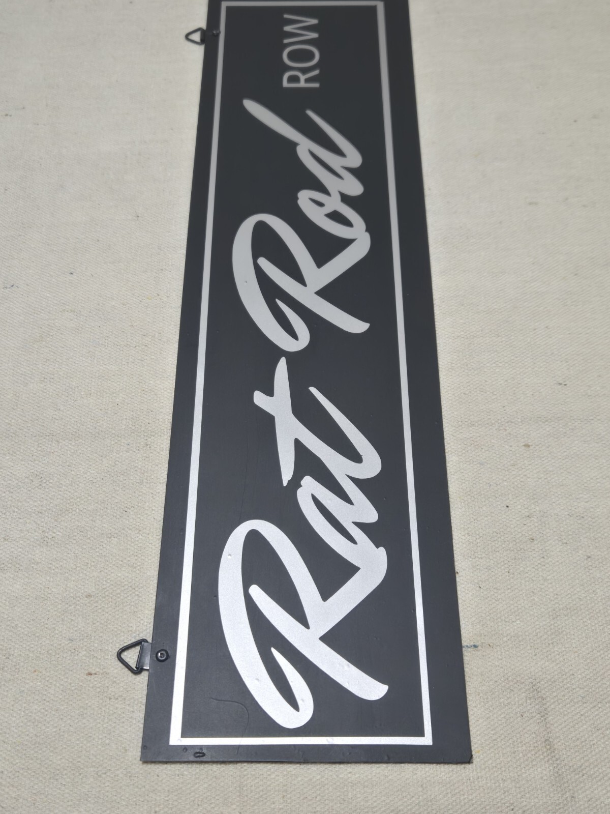 Rat Rod Row Street Style Metal Sign 17.25″x4.75″ Galvanized Steel Outdoor Vinyl