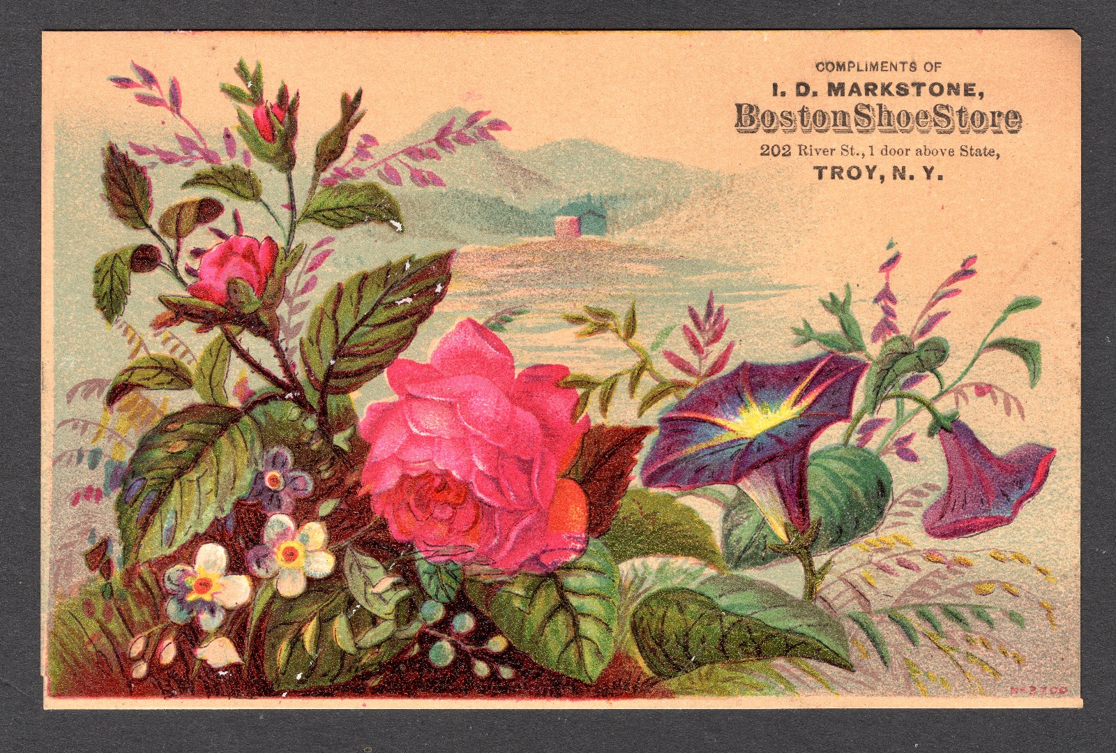 I.D. Markstone Boston Shoe Store, Troy NY, Victorian Adv. Trade Cards