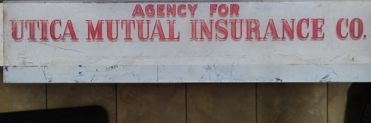 Utica Mutual Insurance Agency Vintage Sign