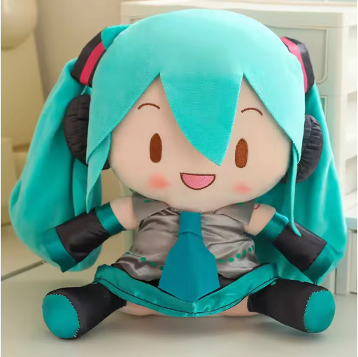 32cm Cute Anime Plush Doll with Bow Soft Stuffed Toy Birthday Gift Decor
