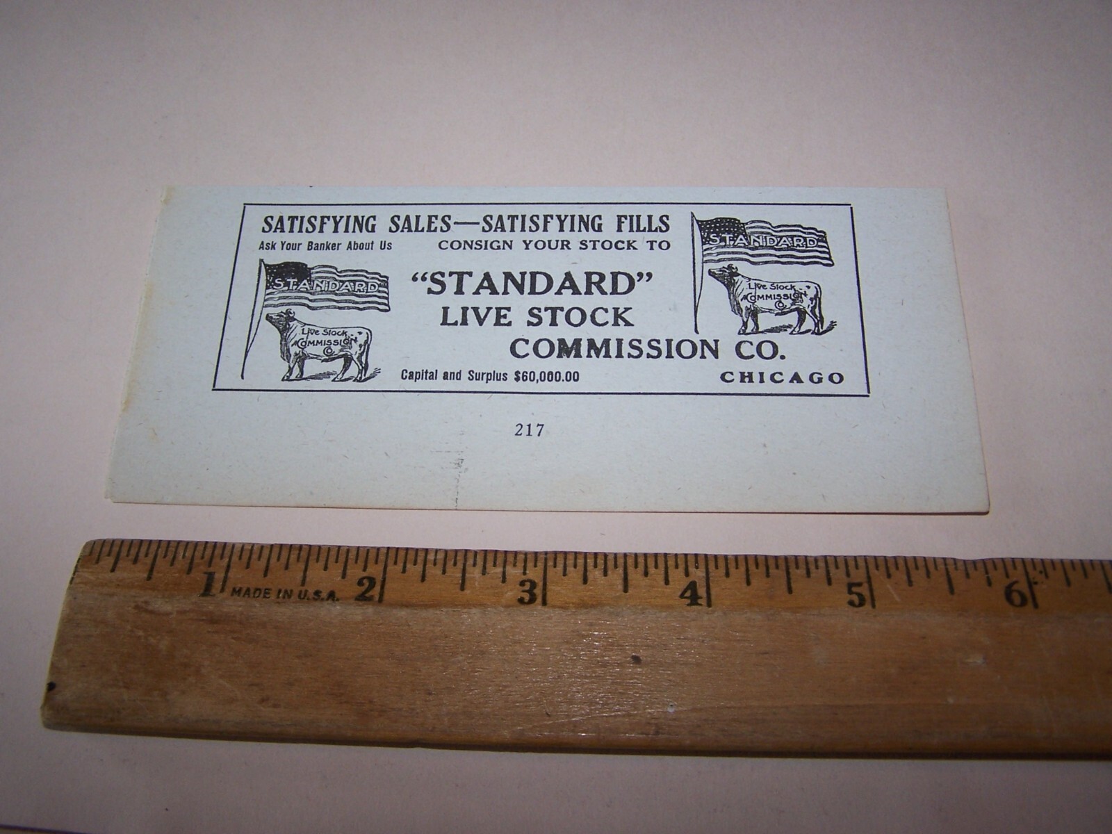 1918 STANDARD LIVE STOCK COMMISSION Paper Ad CHICAGO ILLINOIS
