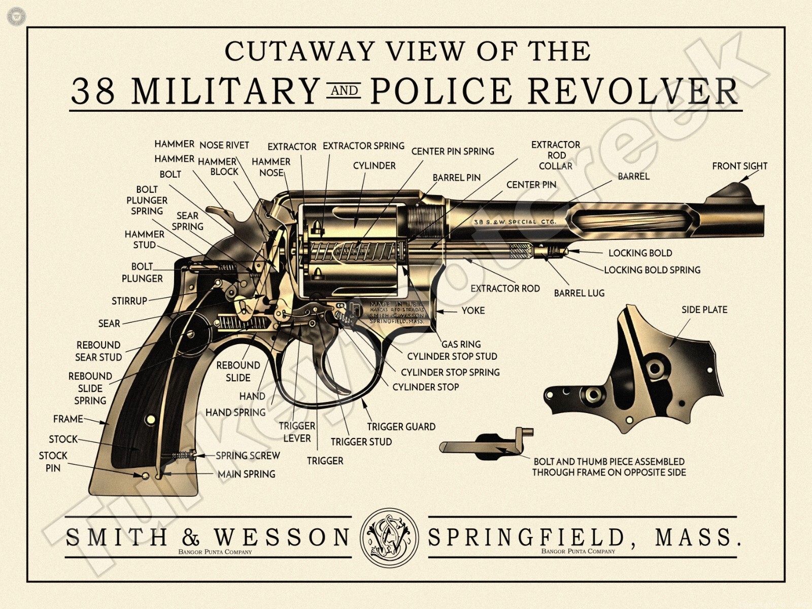 Smith & Wesson 38 Military & Police Revolver Metal Sign 3 Sizes to Choose From
