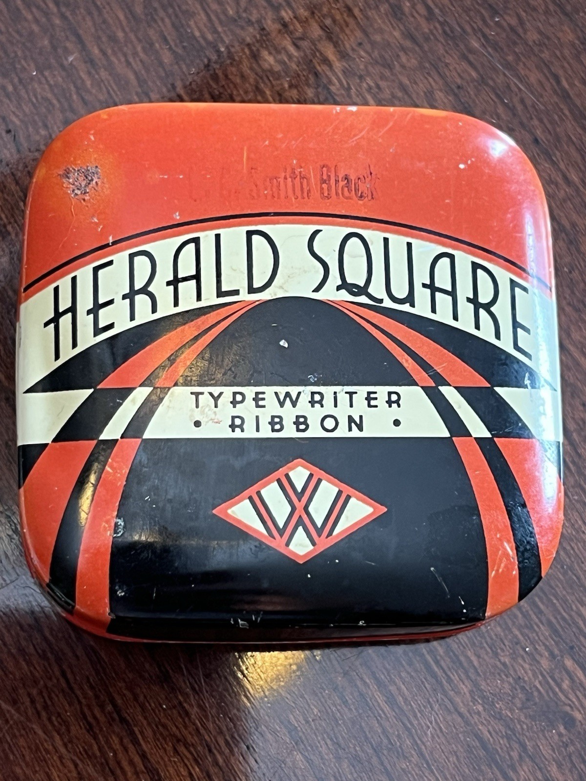 Vintage Herald Square Typewriter Ribbon Tin Box F.W. Woolworth Co. 1930s 1940s
