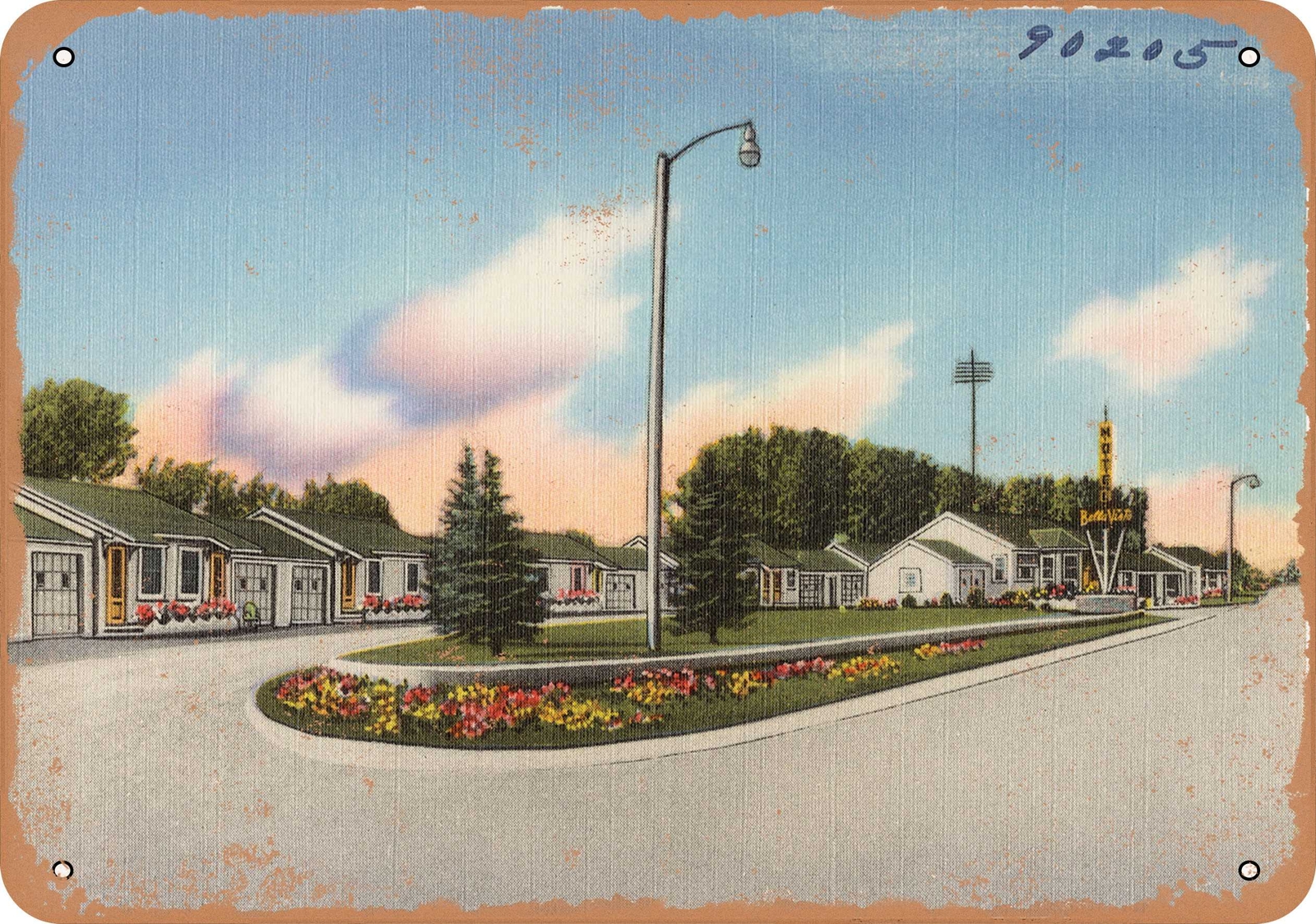 Metal Sign – Montana Postcard – Motel Bella Vista, Choteau, Montana