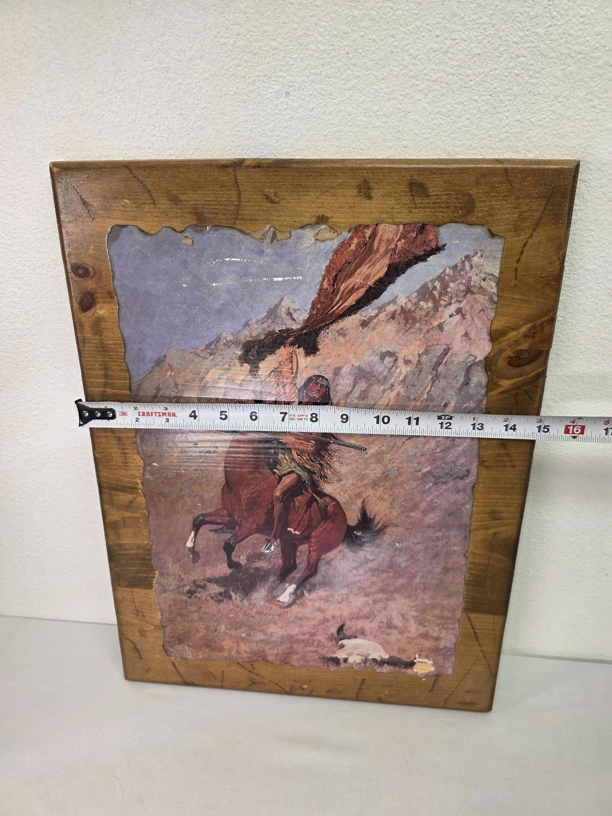 Frederic Remington The Buffalo Signal Print on Wood Vintage Western Cowboy Wall