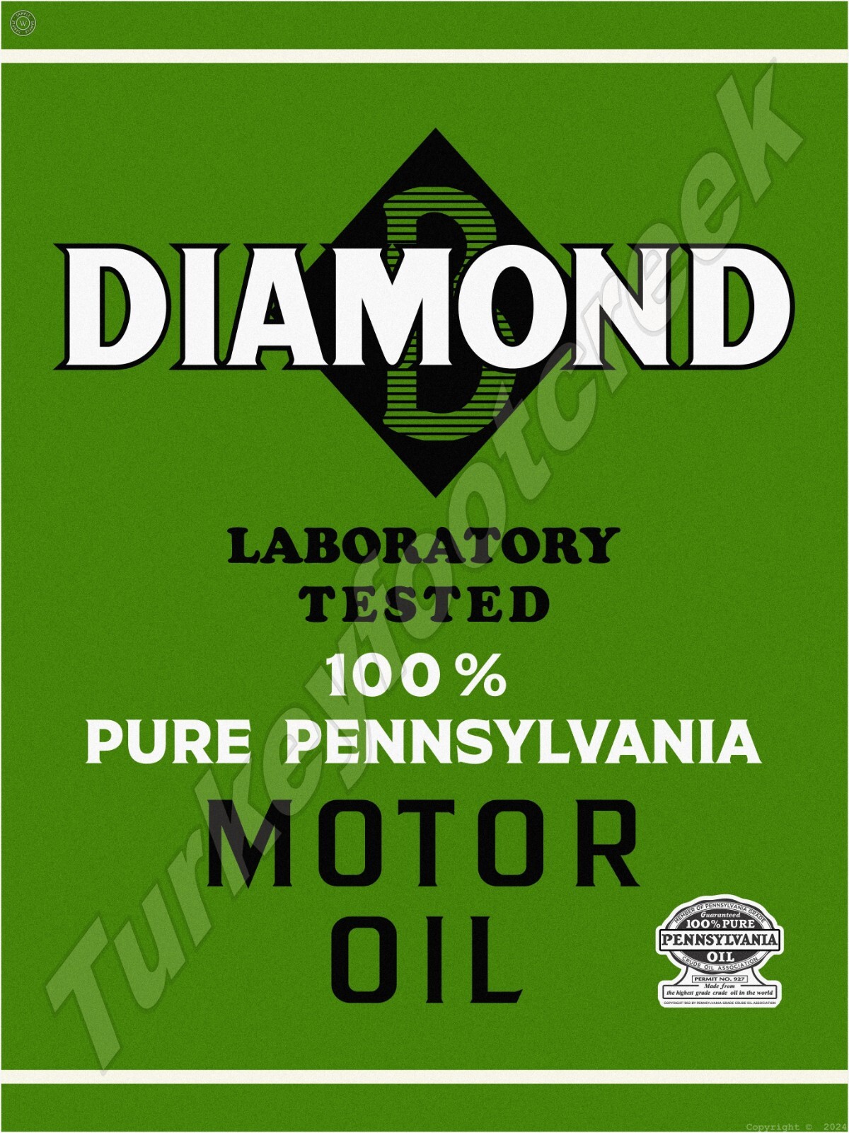 Diamond Motor Oil Metal Sign 3 Sizes to Choose From
