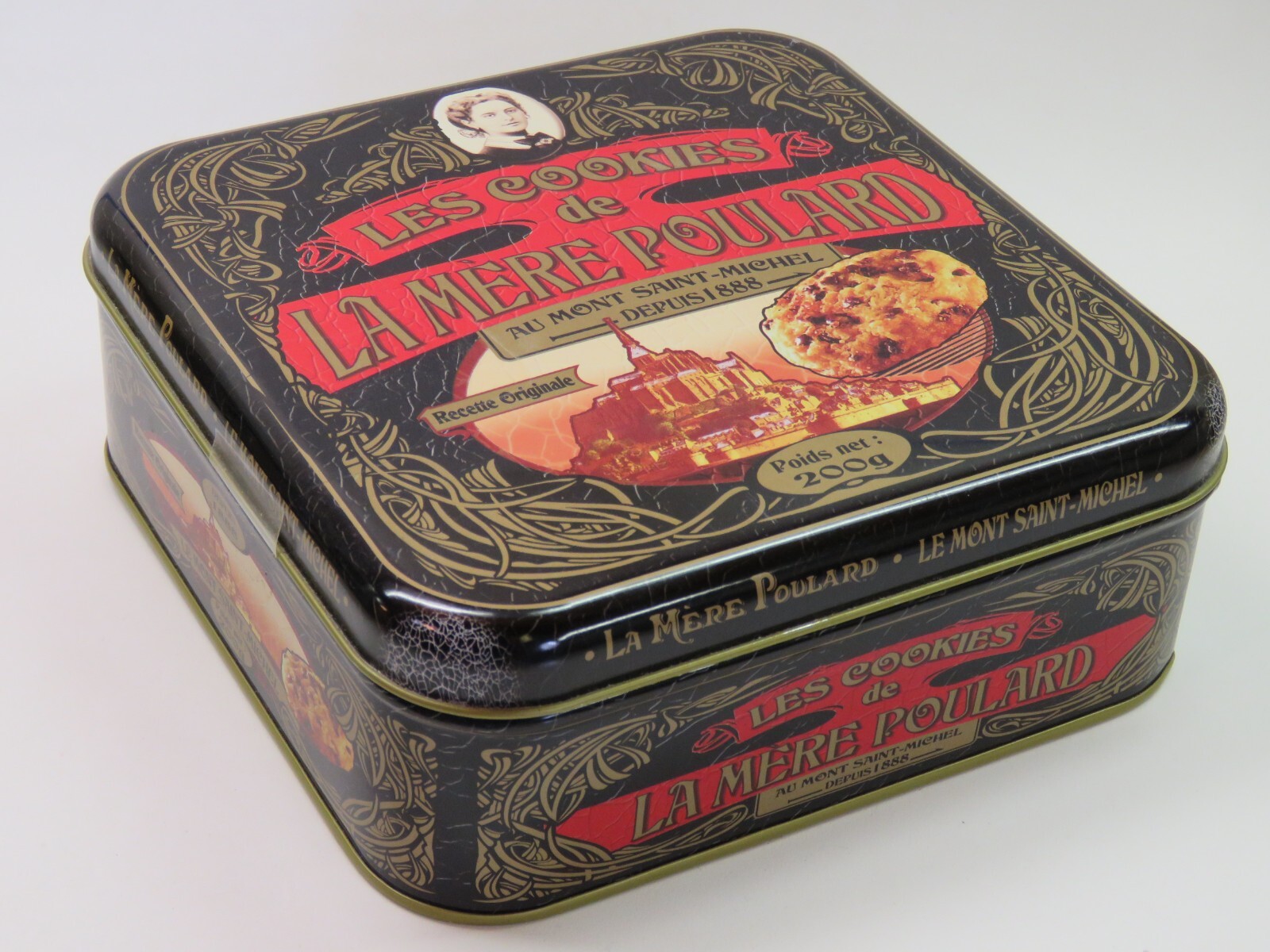 Empty Cookie Candy Tin Box ~ LES COOKIES de LA Mere Poulard ~ FRANCE Since 1888