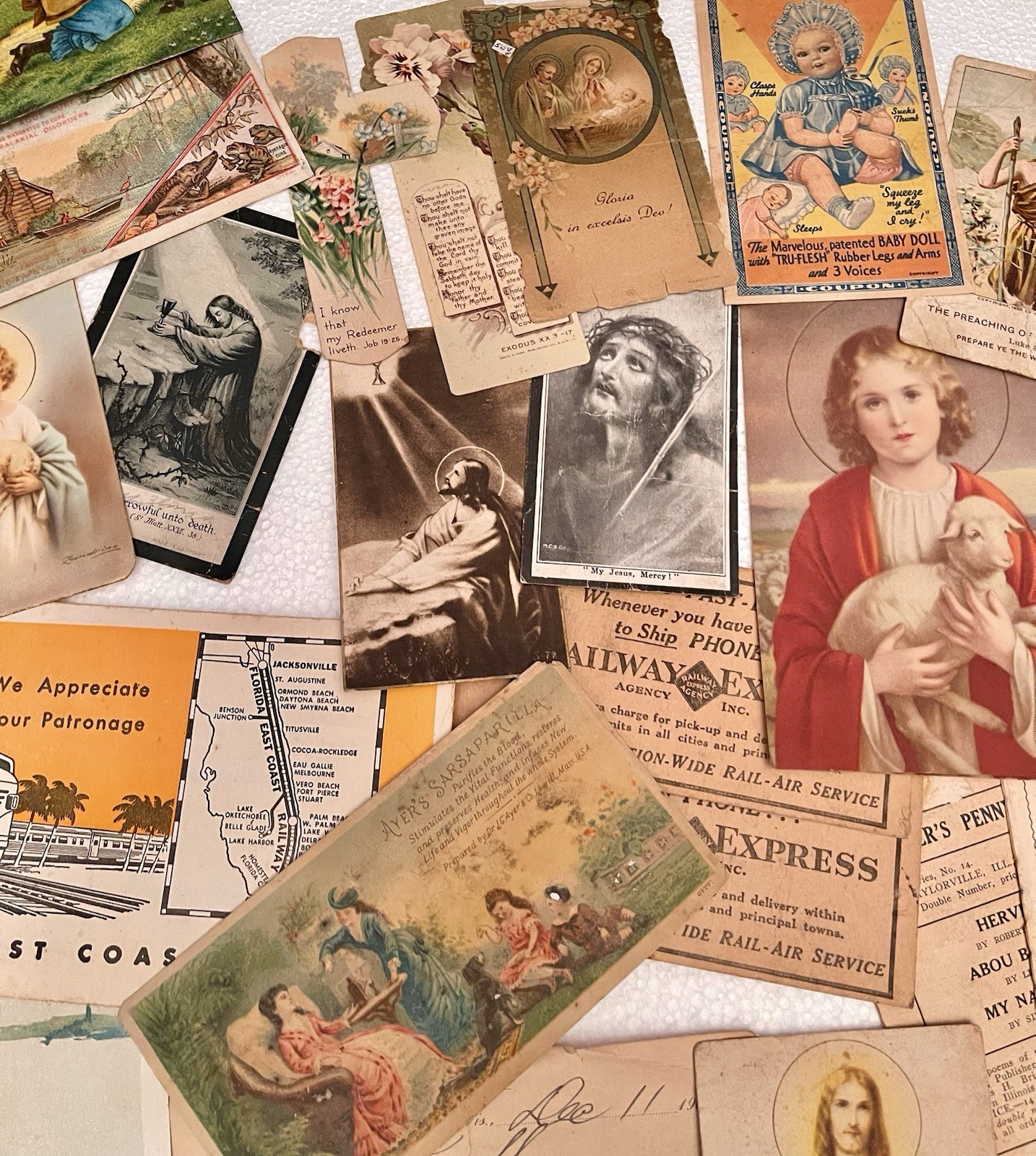 Mixed Lot of 42 Victorian Trade Cards and Other Miscellaneous Ephemera