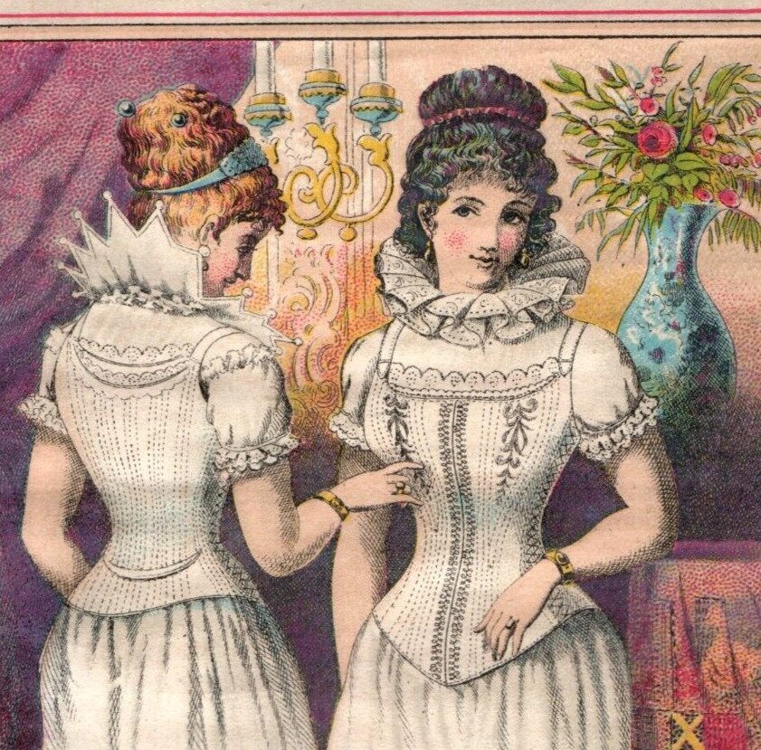 1870s Queen Bess Corset Skirt Supporter Bustle Lovely Ladies #7D