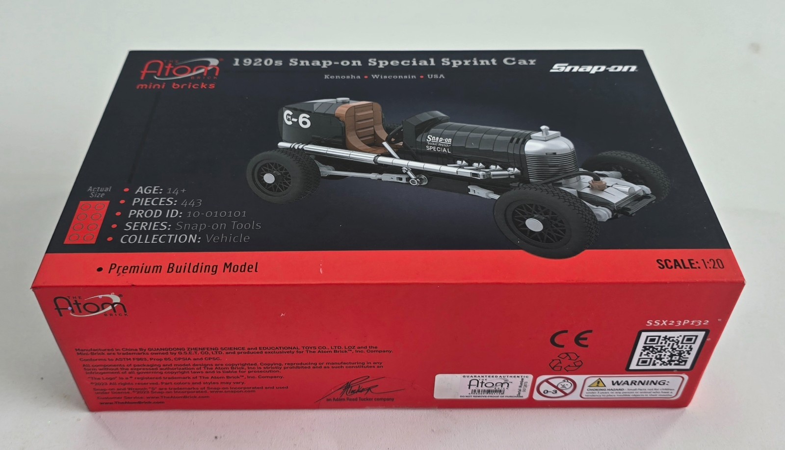 Snap-on 1920s Special Sprint Car Atom Brick Building Set 443 Pc Sealed Rare