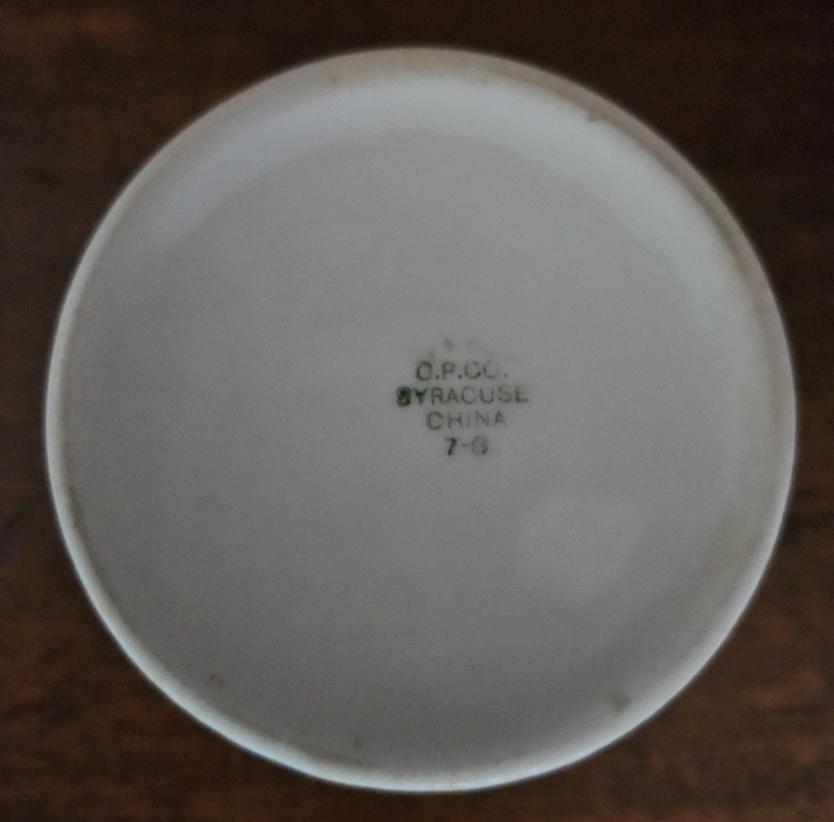Vintage Restaurant Ware Coffee Mug CFD logo (O.P.CO. Syracuse China 7-G) 1926