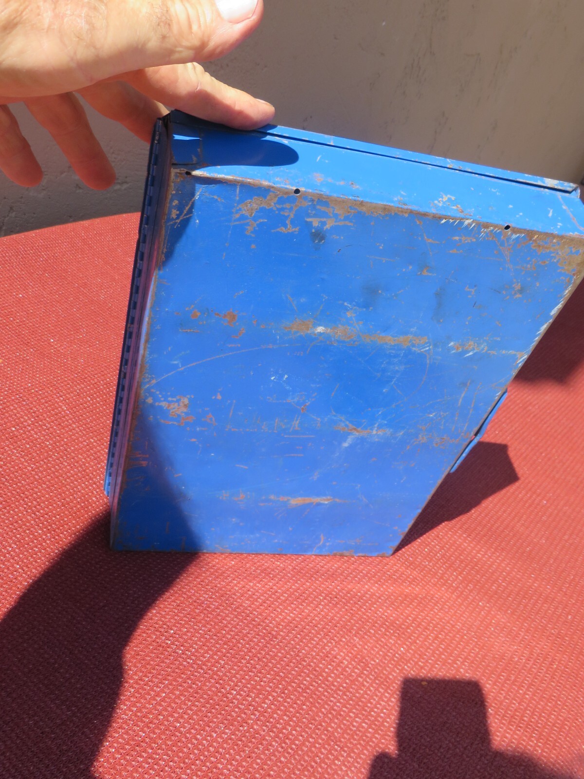Blue Steel Storage Case Vintage Ford, Delco, GE, Wagner, Delco, Auto Light Bulbs