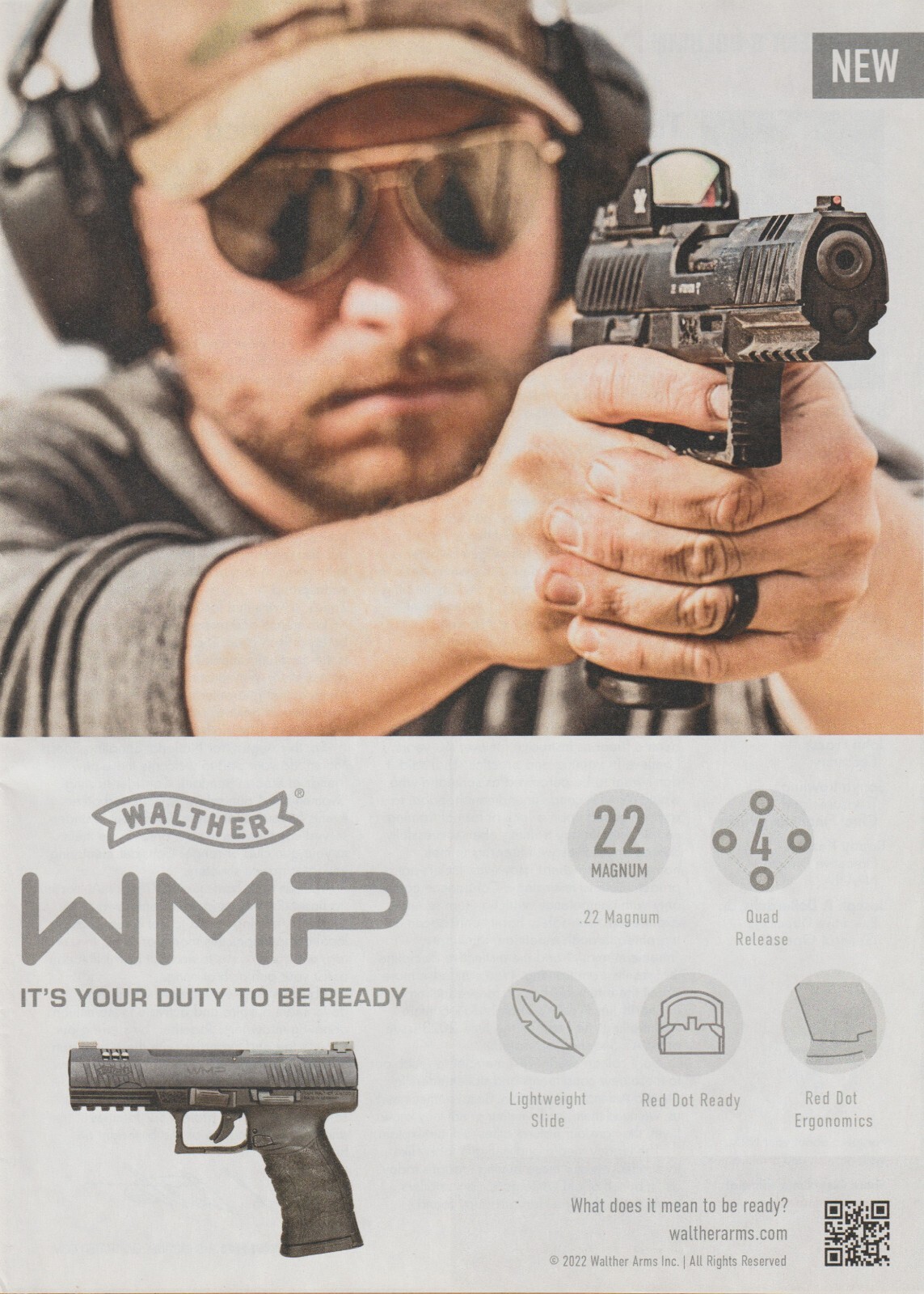 2023 Walther Arms – WMP Handgun Pistol Firearms – Magazine Print Ad Photo