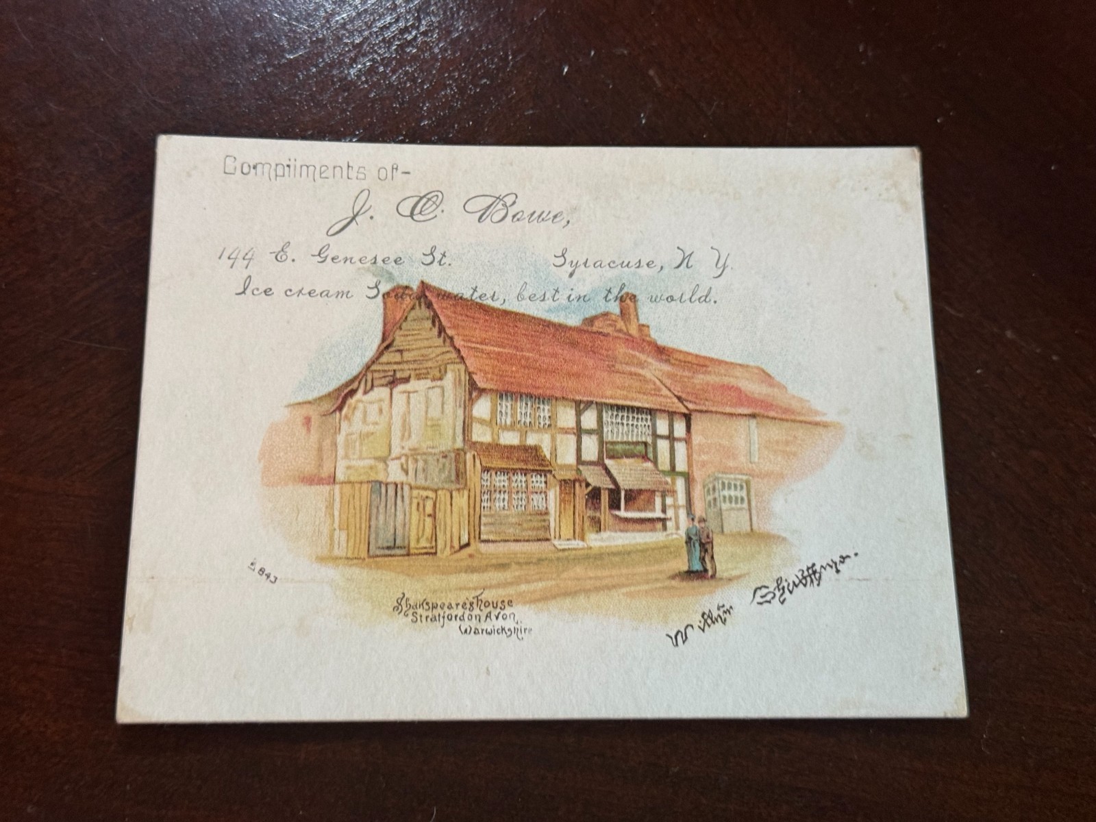 B-233 1880’s Victorian Trade Card Pozzoni’s Complexion Powder Shakespear’s House