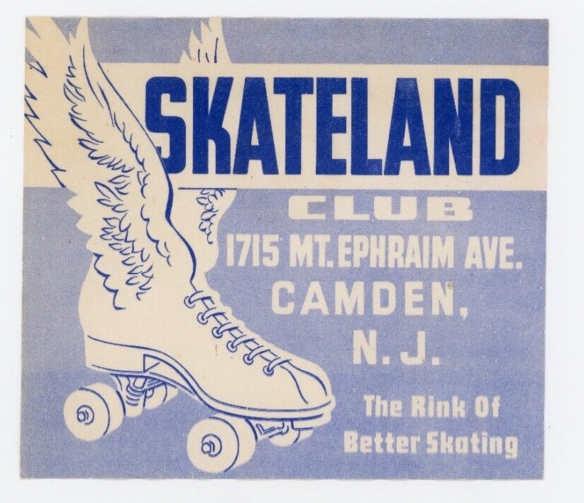 1930’s-50’s Skateland Club Skating Label Vintage B6